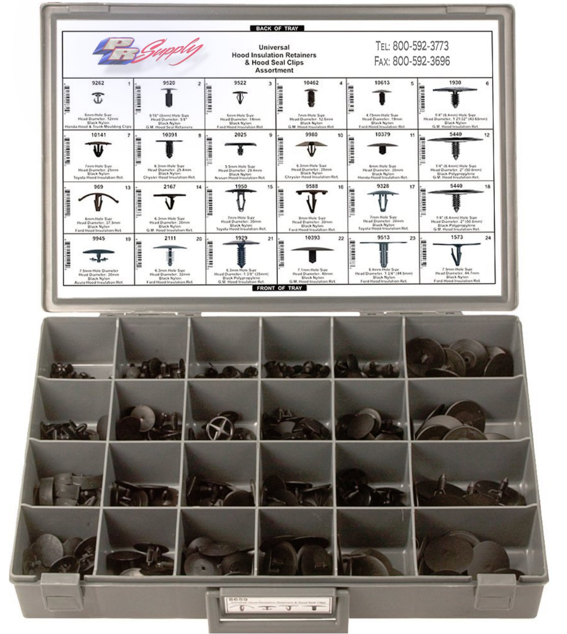 Universal Hood Insulation Retainers & Hood Seal Clips Assortment - prsupply
