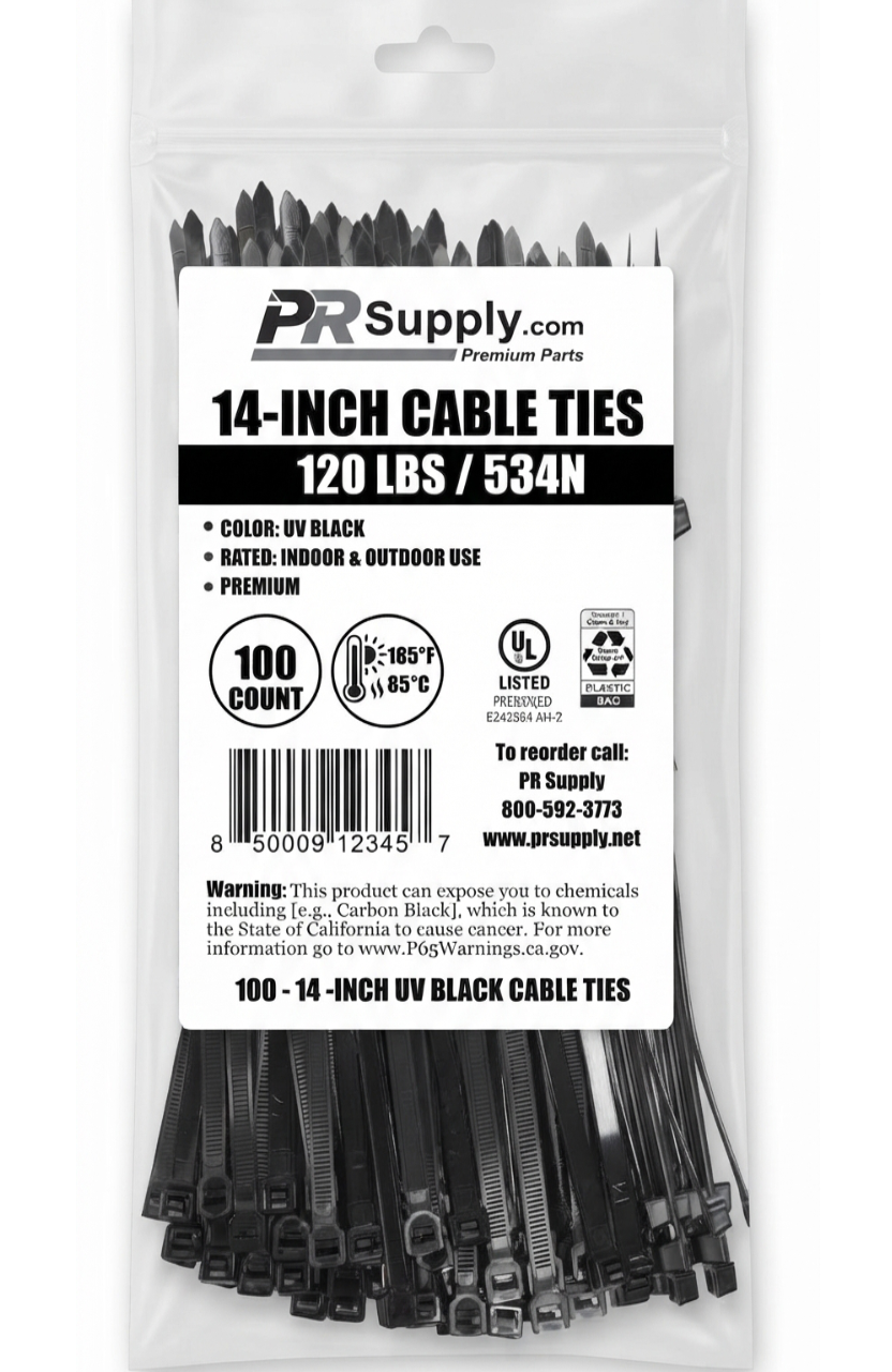 Heavy Duty Cable Ties Up to 175 lbs Tensile Strength