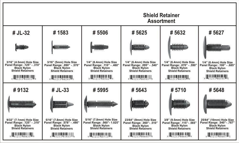 Shield Retainer Assorment - prsupply